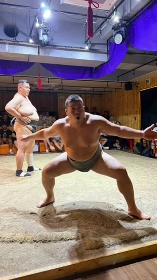 A sumo wrestler in the ring
